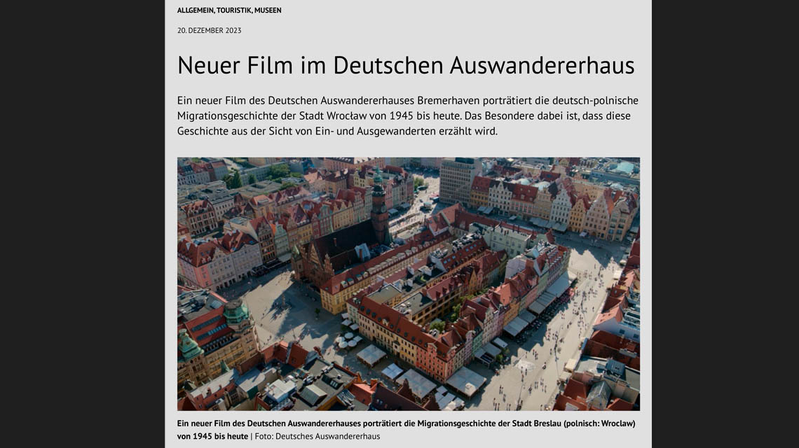 Neuer Film im Deutschen Auswandererhaus
